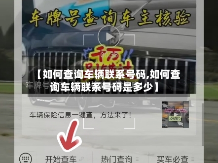 【如何查询车辆联系号码,如何查询车辆联系号码是多少】-第2张图片