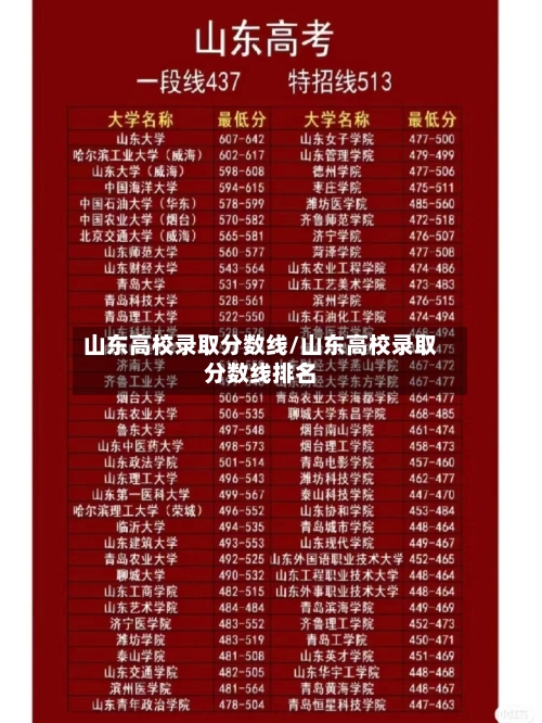 山东高校录取分数线/山东高校录取分数线排名-第2张图片