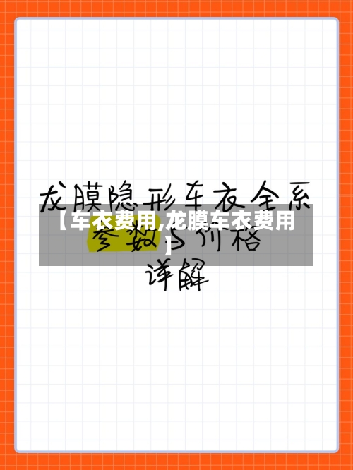 【车衣费用,龙膜车衣费用】-第3张图片
